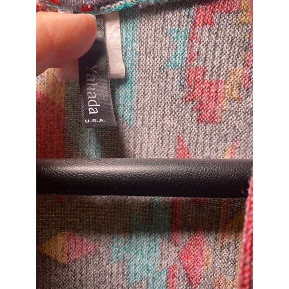 Vintage-Inspired Tribal Print Long Cardigan Duster Yahada Size M Western Cowboy - Picture 4 of 4